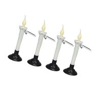 Jiawu Solar Taper Candles, Flickering Warm White Light Dusk to Dawn Sensor, Rechargeable LED Candlestick with Removable Spikes for Patio Garden Fence Window Decor
