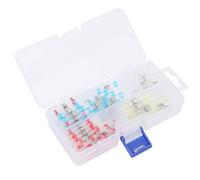 Jiawu Solder Ring Heat Shrinkable Tube Set, 100Pcs Transparent Design Visual Inspection Seal Prevention Heat Shrink Solder Connectors, Shrink Connect Terminal