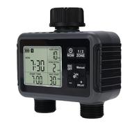 Jiawu Sprinkler Timer Programmable LCD Display Dual Outlet Automation for Garden Hose with 3 Watering Modes IPX5 Rain Proof - for Patio Lawn Drip Irrigation