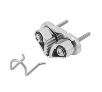 Jiawu Stainless Steel Cam Cleat, 3-12mm Rope Compatibility Easy Adjust Strong Holding Power Fairlead Leading Ring Cam Cleat, Rope Cleats with Wire Ring for Sailing Kayaking