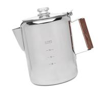 Jiawu Stainless Steel Coffee Percolator, 38oz Stovetop Coffee Pot, Camping Maker with V Spout Wood Handle Fine Filter Glass Lid for Gas Electric Induction Cooktop (12 Cup 2000-3000ML)