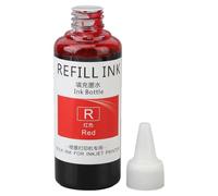 Jiawu Stamp Refill Ink, 100ml High Adhesion Quick Drying Colorfast Egg Dater Ink, Self Inking Stamp Refill with Tip Applicator, for Business School Family Banks Governments Hospitals (Red)
