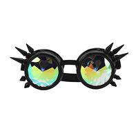 Jiawu Steampunk Goggles Retro PC ABS Kaleidoscope Glasses with Elastic