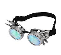 Jiawu Steampunk Goggles Retro PC ABS Kaleidoscope Glasses with Elastic