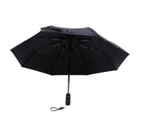 Jiawu Sun Umbrella with Fan, Portable Cooling Fan Foldable Umbrella UPF 50+ for Sun & Rain, USB Rechargeable Travel Umbrella Personal Fan for Heatstroke, Hot Days (Black)