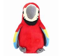 Jiawu Talking Plush, Interactive Repeat Any Language, Early Education Toy, Stuffed Animal Bird with Soft Fabric for Kids Toddlers Children Boys Girls Birthday Gift Fun Learning (Red)