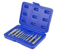 Jiawu Tap Extractor, High Speed Steel Screw Extractor Set for Stripped Screw Tap Removal, Broken Bolt Remover Tool Kit with and Imperial Sizes for Industrial and Home Repair Use (10 Pcs)