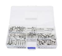 Jiawu Tinned Copper Non Insulated Butt Connectors Seamless Design High Conductivity 380PCS for Electricians