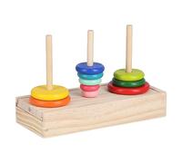 Jiawu Tower of Hanoi 10 Rings Wooden Puzzle Logic Toy for Kids 5+ Years Old, Educational Brain Development with Storage Box (Large Boxed Tower of Hanoi)