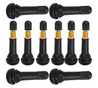 Jiawu TR414 Snap In Tire Valve Stems, 10 Pcs, 38mm, 11.5mm Rim Hole | Rubber Valve Stems with Dust Caps, Cold And Heat Resistant, Fits Standard Rims, Car Truck Replacement