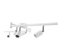 Jiawu Track Lighting Kit, 90 Degree Rotatable Head 6 Way Ceiling Spotlight, Modern Iron Track Light with GU10 Base Socket for Bedroom Living Room Office Cafe Museum Showroom Exhibition (White)
