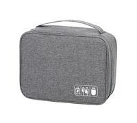 Jiawu Travel Electronics Organizer Bag - Oxford Cloth Adjustable Data Cable Separate Storage Bag, Portable Digital Gadgets Case for Office and Home, Wearproof Grey (Gray)