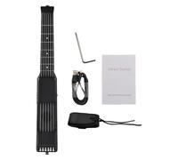Jiawu Travel Guitar, 7 Frets Portable Compact Smart Guitar Multifunctional MIDI with Digital Tuner Metronome Silent Practice for Beginners Musicians