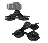 Jiawu Triple Suction Cup Camera Car Mount with 1/4 Inch Screw, Camera Mount Holder for DSLR, Action 5 Pro, 4, 3, Insta X5, X4, X3, 20KG Load Capacity