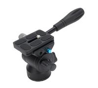Jiawu Tripod Fluid Head, Pan Tilt Head with Arca Type Quick Release Plate and Handle, 3/8in Thread Metal Camera Tripod, Max Load Up to 11lb/5kg for Compact Video Cameras DSLR