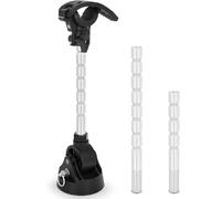 Jiawu Trolling Motor Stabilizer Mount, 180 Degree Adjustable Marine Aluminium Alloy Support, Trolling Motor Bracket with Complete Dual Rod Set for Stern Mount Installations on Boats