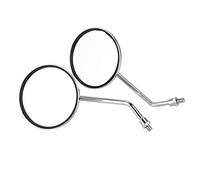 Jiawu Universal 10mm Motorcycle Rear View Mirrors Left & Right Side, Silver Round Plating Adjustable Rearview Mirror 2pcs/Set for Motorcycles