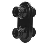 Jiawu Universal 2-Port Air Conditioning Bulkhead 7/8-14 Thread, 6061-T6 Billet Aluminum A/C Bulkhead Interface for GM Classic Hot Rod Replacement, AC Line Port Fitting for OEM & (Black)