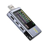 Jiawu USB Power Multimeter, 2.0 Inch LCD Display 0.00001 Resolution Driver Free Bluetooth USB Voltage Current Power Tester, Type C Voltmeter Ammeter with Automatic Protocol Detection