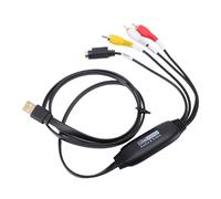 Jiawu USB Video Card NTSC/PAL Format Versatility Sound Video Converter Grabber for Online Meetings, DVD Digital Conversion for VHS/DVD Recorder, Stereo Sound, 1m Cable