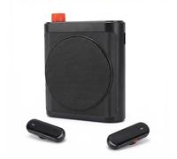 Jiawu Voice Amplifier Wireless Microphone with Magnetic Lavalier, 15W Wireless Voice Amplifier with Smart LED Display, 2000mAh Bluetooth Speaker System for Meetings, Speeches (black)