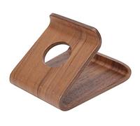 Jiawu Walnut Desktop Tablet PC Holder Double-Sided Mobile Phone Stand Bracket, Smooth Edge Sturdy Durable Wear Resistant Tablet Computer Base for Home Office, 2 Colors Nut-Brown (1)