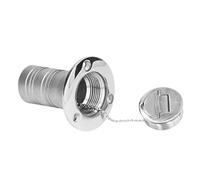 Jiawu Water Injection Port, 38mm Marine Refueling Port 316 Stainless Steel with Fixed Chain and O Ring Seal for Boats Trucks Caravans Trailers (#1)