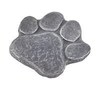 Jiawu Weatherproof Dog Pawprint Memorial Stone, Lettering Pet Grave Marker, Resin Pet Monument for Backyard Lawn Garden Outdoor Patio (Rock Grey)