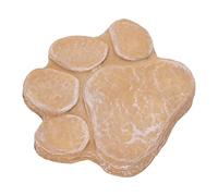 Jiawu Weatherproof Dog Pawprint Memorial Stone, Lettering Pet Grave Marker, Resin Pet Monument for Backyard Lawn Garden Outdoor Patio (Sandy Yellow)