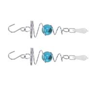 Jiawu Wind Chimes, 2Pcs 18x4cm Gazing Ball Spiral Tail Wind Spinner, Stainless Steel Rotating Chimes with K9 Crystal for Outdoor Garden Patio (Lake Blue)