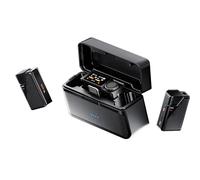 Jiawu Wireless Lavalier Microphone with Smart Touch Screen and Real-time Monitoring for Easy Control for Filmmakers, Singers, 5"