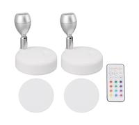 Jiawu Wireless LED Spotlights, Battery Operated LED Spotlights with 13 Colors and Remote Control, Mini Rotatable Accent Lights for Painting Display, Artwork, Gallery