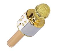 Jiawu Wireless Microphone, 360-Degree Surround Sound Bluetooth WS858L Karaoke Microphone, Handheld Speaker with Sound Changing Function LED Lights for Karaoke Party Meeting Performance