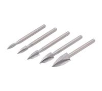 Jiawu Wood Carving, 5PCS 3 Flute High Speed Steel Set 3 Flute Engraving Cutter, HSS Carving Cutter with Multiple Sizes 3mm 4mm 5mm 6mm 8mm for Woodworking Model Making