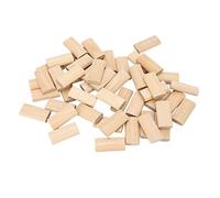 Jiawu Wood Dowel, 50 Pcs 10x50mm Solid Beech Wood Tenon, Insertion Block with Flat Slender Design for Furniture Splicing Cabinet Making Frame Engineering