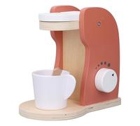 Jiawu Wooden Coffee Machine Playset, Sturdy Design Including Multiple Accessories for Toddler Learning Experience, Convenient for Parent-Child Interaction