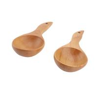 Jiawu Wooden Ladle Set, 2 Piece Kitchen Spoon for Kitchen, Exquisite Non-Stick Wood Mixing Tool, Elegant Wooden Serving Spoon for Home Chefs