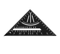 Jiawu Woodworking Rafter Square, Aluminum Alloy Construction Built-in Level Precise Millimeter Graduations Triangular Angle Ruler, Aluminum Alloy Angle Ruler with Multiple Fixed (Black)