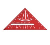 Jiawu Woodworking Rafter Square, Aluminum Alloy Construction Built-in Level Precise Millimeter Graduations Triangular Angle Ruler, Aluminum Alloy Angle Ruler with Multiple Fixed (Red)