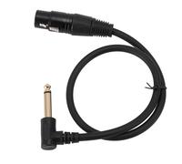 Jiawu XLR Female to 6.35mm Male Mono Cable, 90 Degree Right Angle, Gold | Balanced Cord, PVC Jacket, Copper Core, for Mixers Cameras Amplifiers Speakers Microphones, Metal Housing