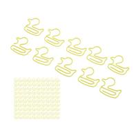 Jiawu Yellow Duck Shape Metal Paper Clips 100Pcs Cute Mini Electroplating Office Clips Lightweight Portable for Document Classification Bookmark Home Everyday Use