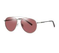 JIAXINGHAN Men Sunglasses Women UV400 Polarized Sun Glasses Metal Eyeglasses Frame Fishing Camping Riding Travel Anti Glare Shade Eyewear,Gun Ocean Red
