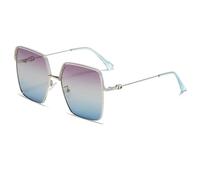 JIAXINGHAN Polarized Sunglasses Women Sun Glasses Men Big Metal Eyeglasses Frame Gradient Colors Beach Bike Travel Anti Glare Shade Eyewear,Silver Purple Blue