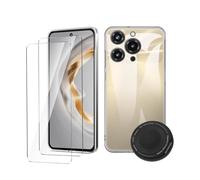 Jiaxinhong Case for Oukitel C69 Phone Case with 2x Tempered Glass Screen Protector + 1x 360° Ring Stand, Compatible with MagSafe, Transparent Soft Silicone TPU, Anti-Drop Protective Cover