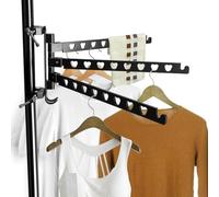 Jiaxitek RV Clothes Drying Rack,180° Swivel Arms All Metal Ladder Mounted Clothes Drying Rack,90°Foldable Design for MotorHomes,Boat,Trailers,Fifth Wheels,Campers,Travel,Home