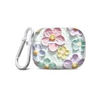JIAXIUFEN Design for Airpods Pro 2nd Generation Case Cover Retro Oil Painting Printed Flower Protective TPU Skin for Girl Compatible with AirPods Pro 2019/Pro 2 Gen Case 2022, Mint Colorful
