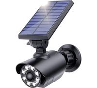 JIAXIZ Solar Security Lights Outdoor Motion Sensor, Dummy Camera Light IP66 Waterproof for Yard Garden Garage Illumination and Protection Black