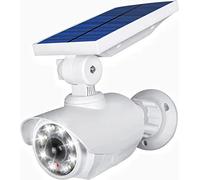 JIAXIZ Solar Security Outdoor Motion Sensor, Dummy Camera IP66 Waterproof, Solar Powered Security Light for Yard Garden Garage Illumination and Protection White