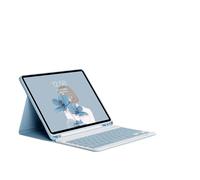 Jiaxu Detachable Keyboard Built-in Pencil Holder Cover, PU+TPU Leather Stand Case compatible with Samsung Galaxy Tab S9 11 inch X710/X716B/X718U(Misty Blue+Keyboard)