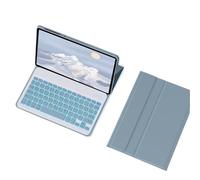 Jiaxu Detachable Normal/Backlit Keyboard, Flip Leather Protective Case compatible with HUAWEI MatePad 11.5S/2024(Misty Blue+Backlit Keyboard)